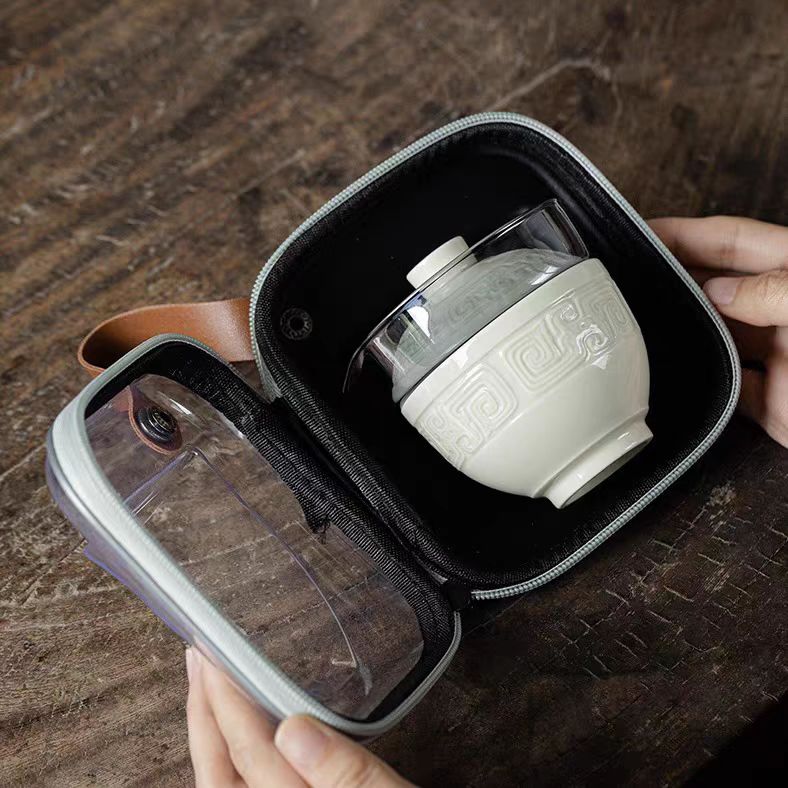 [Tea Utensils] Dehua Portable Travel Tea Set