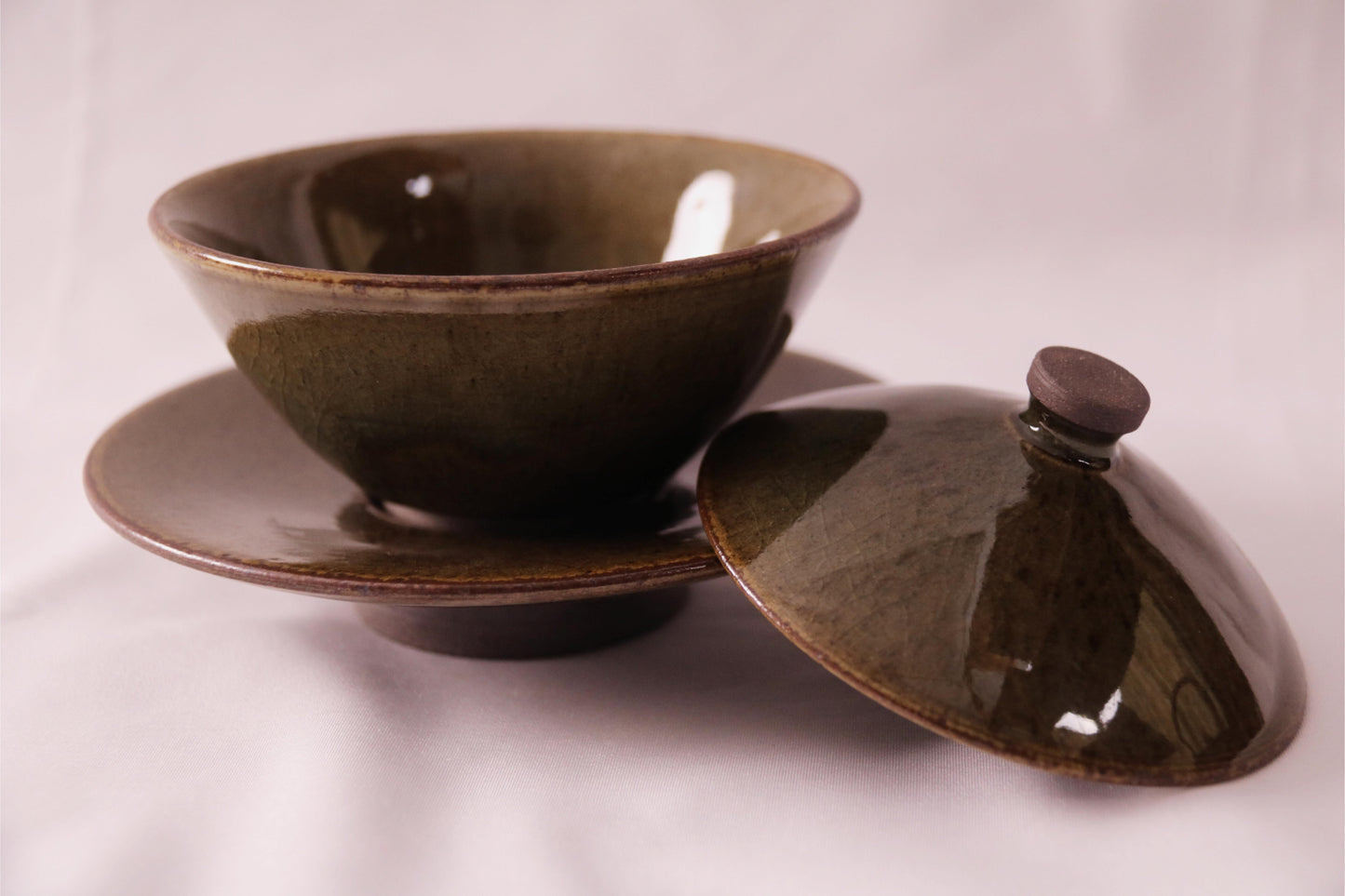 [Tea Cup] Rock Ceramic - Handmade Wood-fired make “QingShan”(青山) Gaiwan