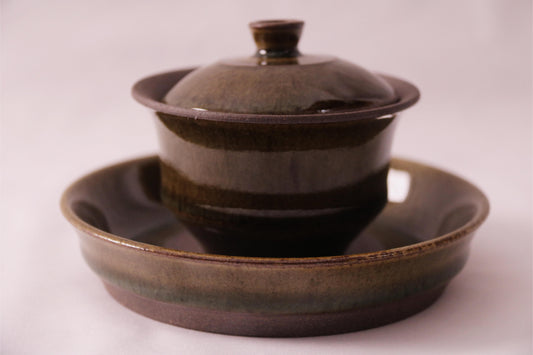 [Tea Cup] Rock Ceramic - Handmade Wood-fired make “SanCai”(三才) Gaiwan