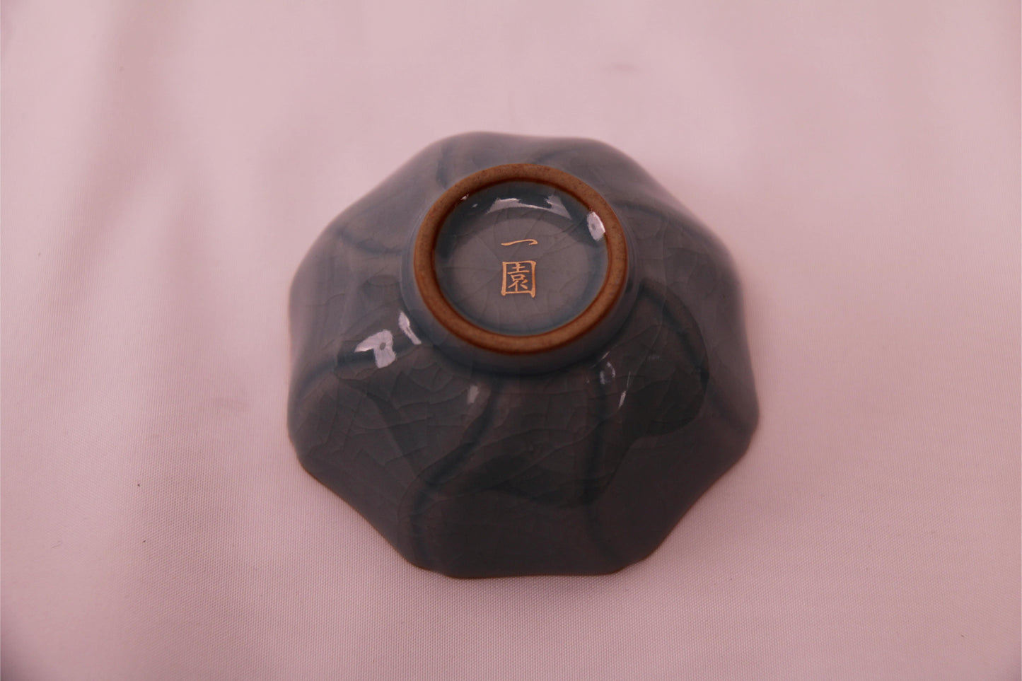 [Tea Cup] Ice Lake Blue Eight-Sided Ribbed Cup